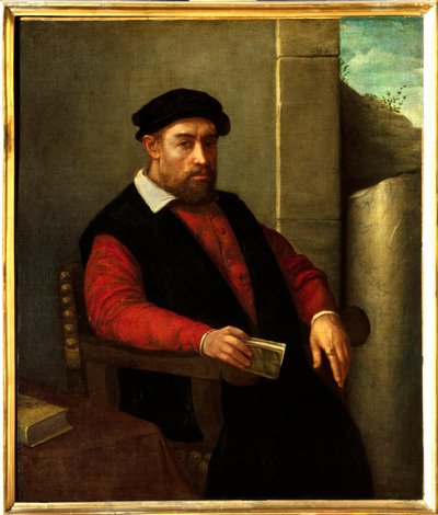 Retrato presumido de François Rabelais (1494-1553), escritor e médico francês. Pintura de Giovanni Battista Moroni (1525-1578) de Giovanni Battista Moroni