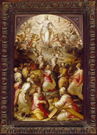 Cristo em Glória com os Santos Agnes e Helena, do século XVI de Giovanni Battista Naldini