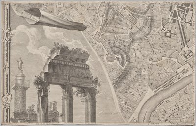 Novo mapa de Roma trazido à luz por Giambattista Nolli no ano MDCCXLVII, conhecido como La Pianta Grande di Roma de Giovanni Battista Nolli