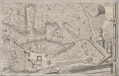 Novo mapa de Roma trazido à luz por Giambattista Nolli no ano MDCCXLVII, conhecido como La Pianta Grande di Roma de Giovanni Battista Nolli