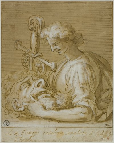 David com a cabeça e a espada de Golias de Giovanni Battista Paggi