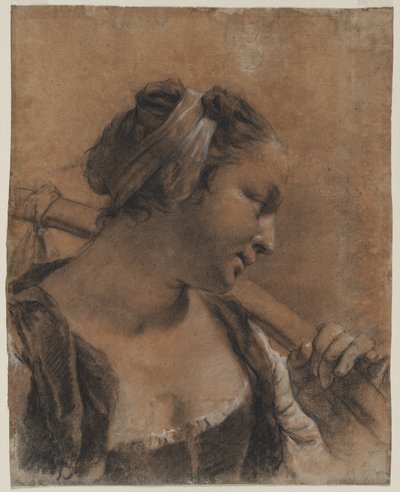 Um retrato de Rosa com uma vara de ombro, c. 1735 de Giovanni Battista Piazzetta