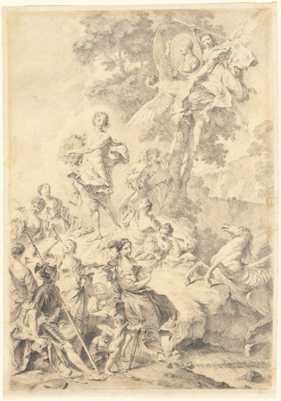 Apolo, as musas e Marte: em louvor de Tasso de Giovanni Battista Piazzetta