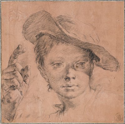 Rapaz a apontar com a mão direita levantada de Giovanni Battista Piazzetta