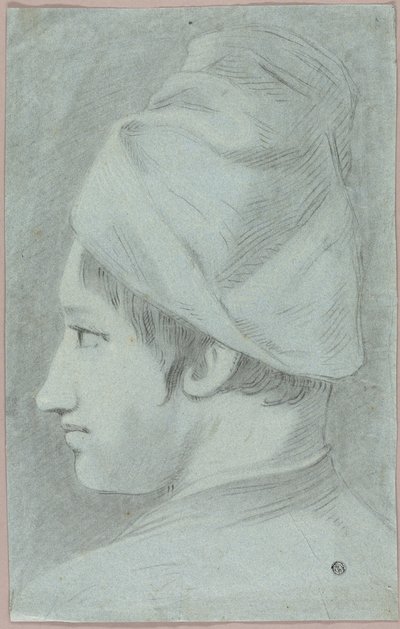 Cabeça de rapaz com chapéu de perfil de Giovanni Battista Piazzetta
