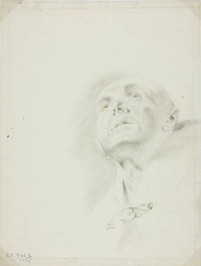 Cabeça de um padre de Giovanni Battista Piazzetta