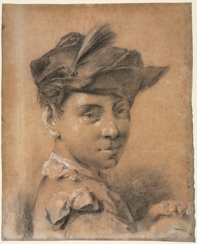 Cabeça de um jovem de chapéu, antes de 1735. de Giovanni Battista Piazzetta