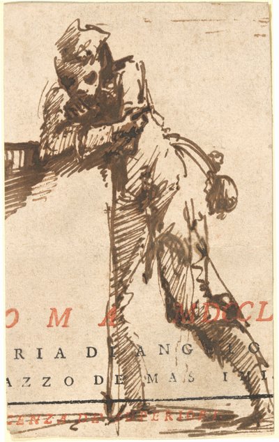 Ein Mann, der sich auf eine Struktur lehnt von Giovanni Battista Piranesi