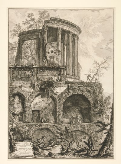 Altra Veduta del tempio della Sibilla em Tivoli (Outra Vista do templo da Sibila em Tivoli), de Vedute di Roma de Giovanni Battista Piranesi