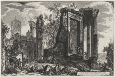 Outra vista do Tempio della Sibilla em Tivoli (de: Vedute di Roma) de Giovanni Battista Piranesi