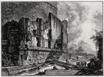 Vista dos restos do túmulo dos Plautii junto a Tivoli (de: Vedute di Roma) de Giovanni Battista Piranesi