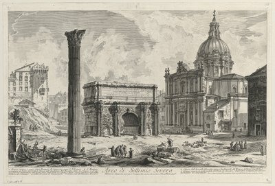 Vista do Arco de Septímio Severo de Giovanni Battista Piranesi