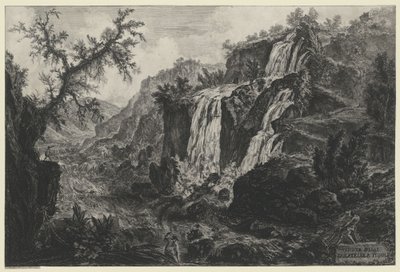 Vista da cascata em Tivoli (de: Vedute di Roma) de Giovanni Battista Piranesi