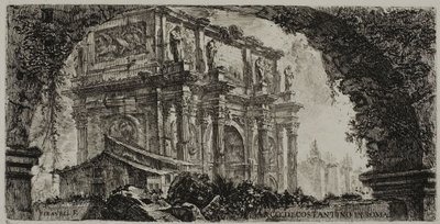 Arco de Constantino em Roma, placa 9 de algumas vistas dos arcos do triunfo e outros monumentos de Giovanni Battista Piranesi