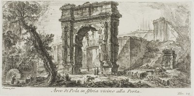 Arco de Pola na Ístria perto do Portão, placa 24 de Algumas Vistas dos Arcos do Triunfo e outros monumentos de Giovanni Battista Piranesi