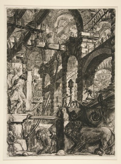 Carceri, V: Os Bas-Reliefs do Leão de Giovanni-Battista Piranesi