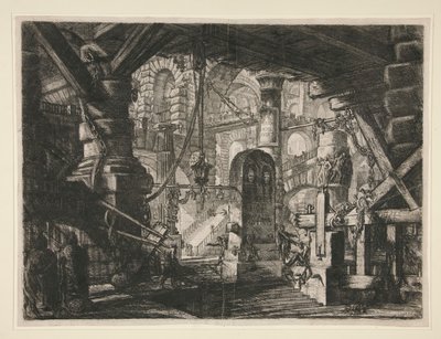 Carceri, XVI: O Cais com Correntes de Giovanni-Battista Piranesi