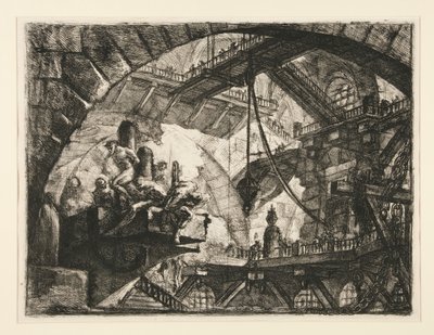 Carceri, X: Prisioneiros numa Plataforma de Projecção de Giovanni Battista Piranesi