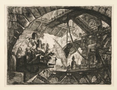 Carceri, X: Prisioneiros numa plataforma saliente de Giovanni Battista Piranesi