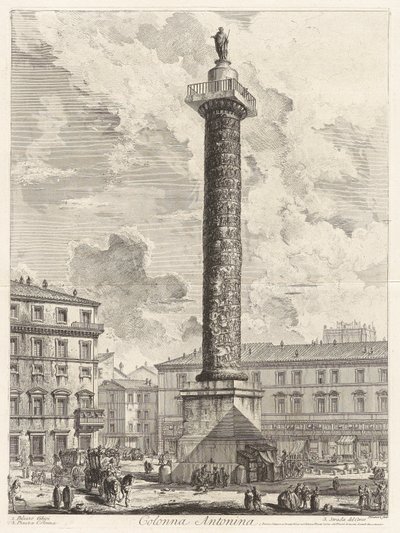 Colonna Antonina (A Coluna de Marcus Aurelius), de Vedute di Roma (Vistas de Roma) de Giovanni-Battista Piranesi