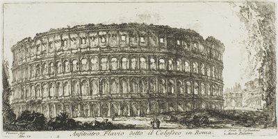 Anfiteatro Flaviano, chamado Coliseu. 1. Arco de Constantino. 2. Monte Palatino, placa 12 de Algumas Vistas dos Arcos do Triunfo e outros Monumentos de Giovanni Battista Piranesi