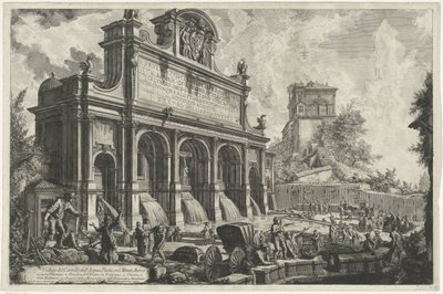 Acqua Paola fountain te Roma
Vista do Castelo Acqua Paola no Monte Aureo (título sobre o objecto)
Gezichten op Rome (título da série)
Vistas de Roma desenhadas e gravadas pelo arquitecto Giambattista Piranesi Ve(nez)iano (título da série) de Giovanni Battista Piranesi
