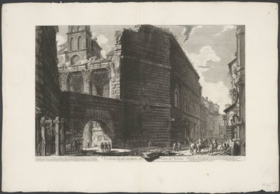 Fórum de Augustus te Roma Vista dos restos do Fórum de Nerva (título no objeto) Gezichten op Rome (título da série) Vistas de Roma projetadas e gravadas pelo arquiteto Giambattista Piranesi Ve (nez) iano (título da série) de Giovanni Battista Piranesi
