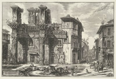 Fórum de Nerva te Roma Vista dos restos do Fórum de Nerva (título no objeto) Gezichten op Rome (título da série) Vistas de Roma projetadas e gravadas pelo arquiteto Giambattista Piranesi Ve (nez) iano (título da série) de Giovanni Battista Piranesi