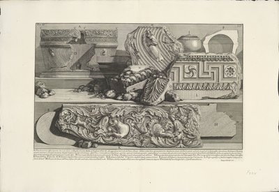 Fragmente aus dem Grab von Caecilia Metella in Rom von Giovanni-Battista Piranesi