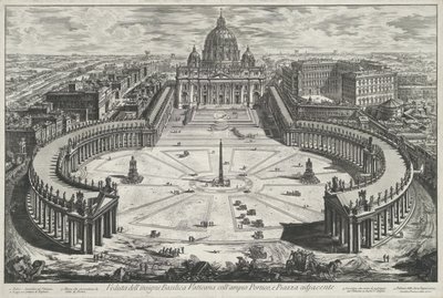 Vista da Praça de São Pedro com a Basílica de São Pedro na Cidade do Vaticano Veduta dell