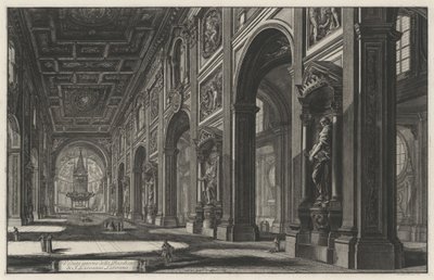 Vista interior da Basílica de São João de Latrão (de: Vedute di Roma) de Giovanni Battista Piranesi