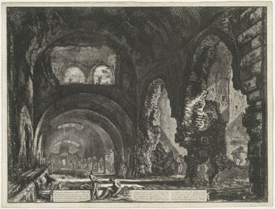 Interieur van de Tempel Van Hércules Victor Te Tivoli Vista interna da vila do mecenato (título no objeto) Gezichten Op Roma (título da série) Vistas de Roma projetadas e gravadas por Giambattista Piranesi Arquiteto VE (Nez) Iiano (título da série) de Giovanni Battista Piranesi