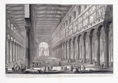Interior da basílica de São Paulo fora dos muros de Giovanni Battista Piranesi