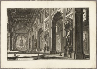 Vista interior da Basílica de São João de Latrão, de Vistas de Roma de Giovanni Battista Piranesi
