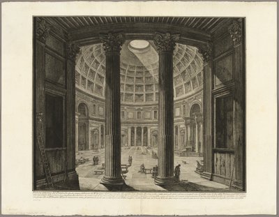 Vista interior do Panteão, de Vistas de Roma de Giovanni Battista Piranesi