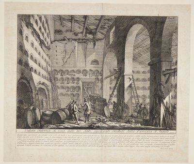 Vista interior de três grandes câmaras tumulares que se pensa pertencerem à Casa de Augusto de Giovanni Battista Piranesi