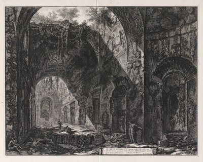 Interior do templo dito ser de Canopus em Adriano de Giovanni Battista Piranesi