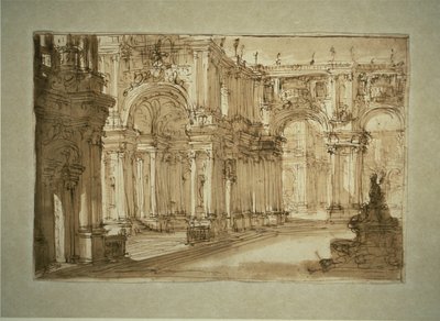 Pátio palaciano com fonte de Giovanni Battista Piranesi