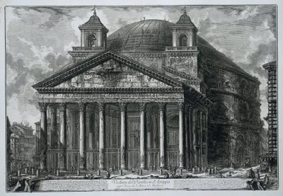 Panteão de Roma Vista do Panteão de Agripa hoje Igreja de S. Maria ad Martyres (título no objeto) Gezichten op Rome (título da série) Vistas de Roma projetadas e gravadas pelo arquiteto Giambattista Piranesi Ve (nez) iano (título da série) de Giovanni Battista Piranesi