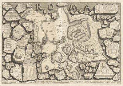 Plano de Roma desenhado com a situação de todos os monumentos antigos de Giovanni-Battista Piranesi