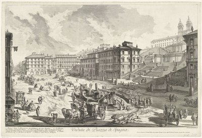 Piazza di Spagna te Roma Vista da Piazza di Spagna (título no objeto) Gezichten op Rome (título da série) Vistas de Roma projetadas e gravadas pelo arquiteto Giambattista Piranesi Ve (nez) iano (título da série) de Giovanni Battista Piranesi