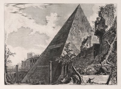 Piramide di C. Cestio (Pirâmide de Caio Cestius), de Vedute di Roma (Vistas de Roma) de Giovanni-Battista Piranesi