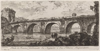 Ponte Rimino construída por Augusto e Imperador Tibério de Giovanni Battista Piranesi