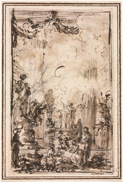 Oferta de sacrifício em um templo de Giovanni Battista Piranesi
