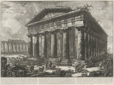 Templo de Netuno em Paestum Vue du temple de Neptune, Dieu tutélaire de l