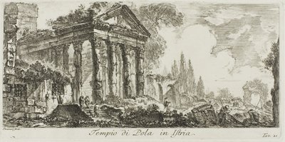 Tempel von Pola in Istrien, Tafel 21 aus Einige Ansichten von Triumphbögen und anderen Denkmälern von Giovanni-Battista Piranesi