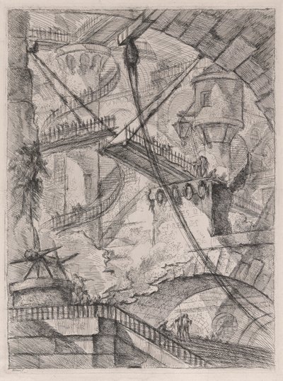 A ponte levadiça, de Carceri d de Giovanni-Battista Piranesi