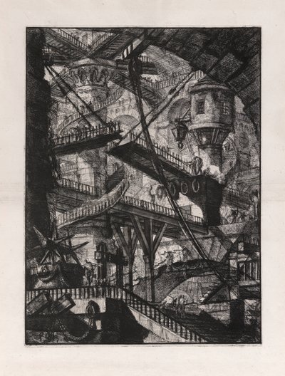 A ponte levadiça, placa 7 de Carceri d de Giovanni-Battista Piranesi