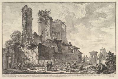 A Fonte Aqua Giulia Vistas do excedente do Castelo Aqua Giulia, ca. 1753 de Giovanni Battista Piranesi
