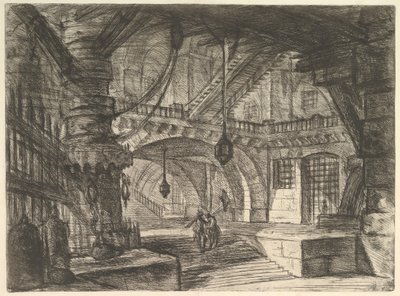 O píer com correntes, da Carceri dinvenzione Imaginary Prisons, ca. 1749-50. de Giovanni Battista Piranesi